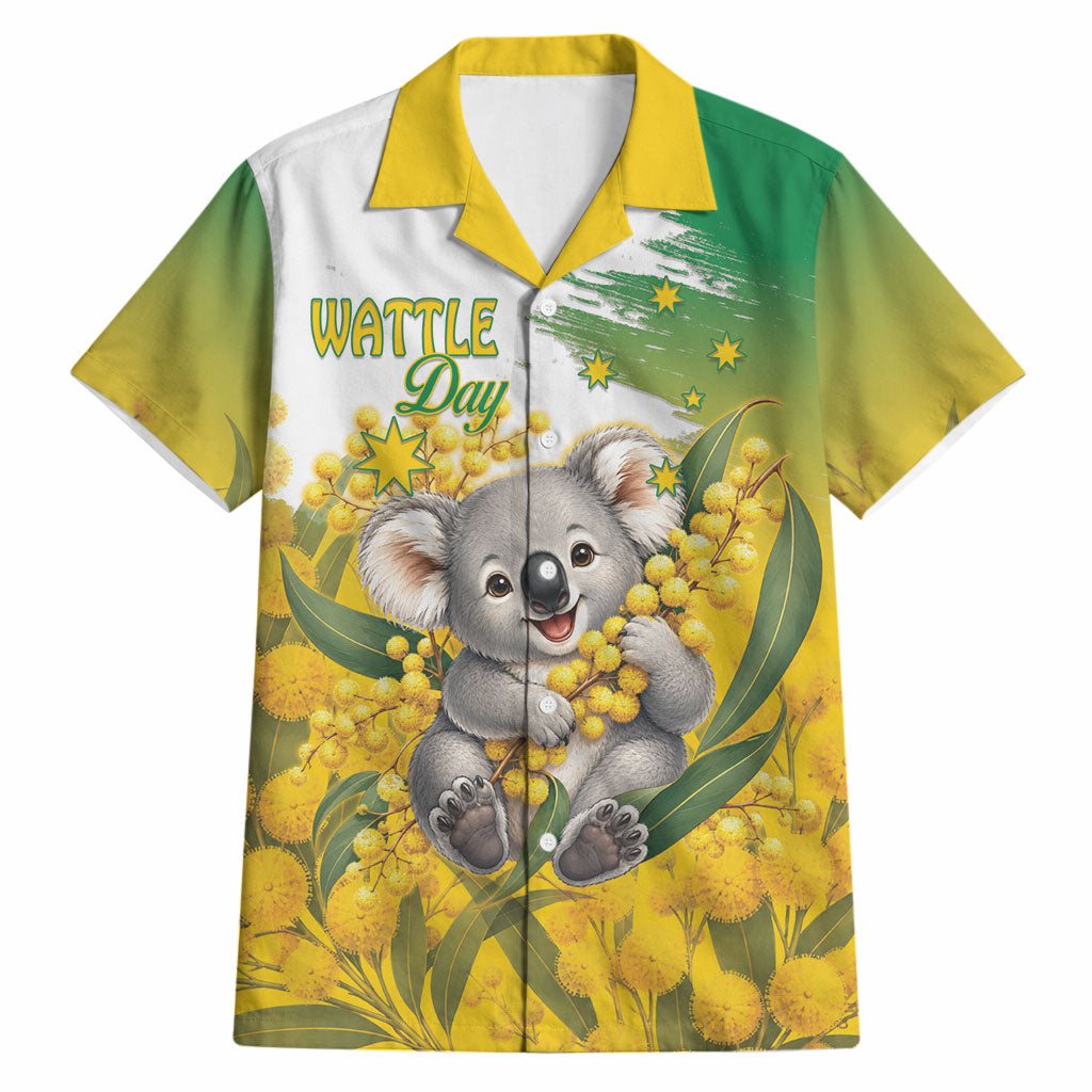 Australia Wattle Day Personalised Hawaiian Shirt Acacia Pycnantha Cute Koala