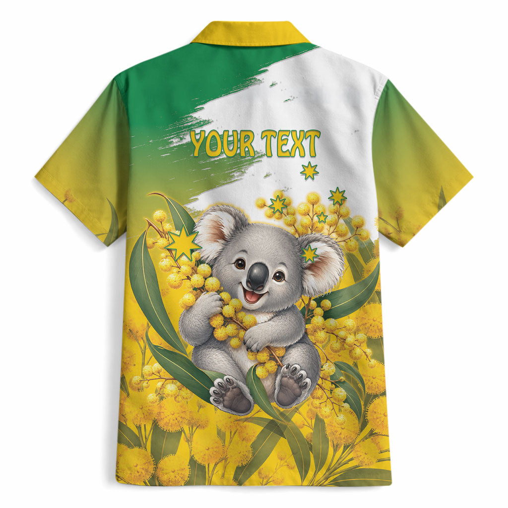 Australia Wattle Day Personalised Hawaiian Shirt Acacia Pycnantha Cute Koala