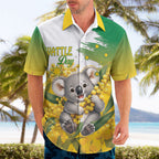 Australia Wattle Day Personalised Hawaiian Shirt Acacia Pycnantha Cute Koala