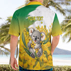 Australia Wattle Day Personalised Hawaiian Shirt Acacia Pycnantha Cute Koala