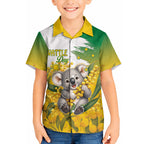 Australia Wattle Day Personalised Hawaiian Shirt Acacia Pycnantha Cute Koala