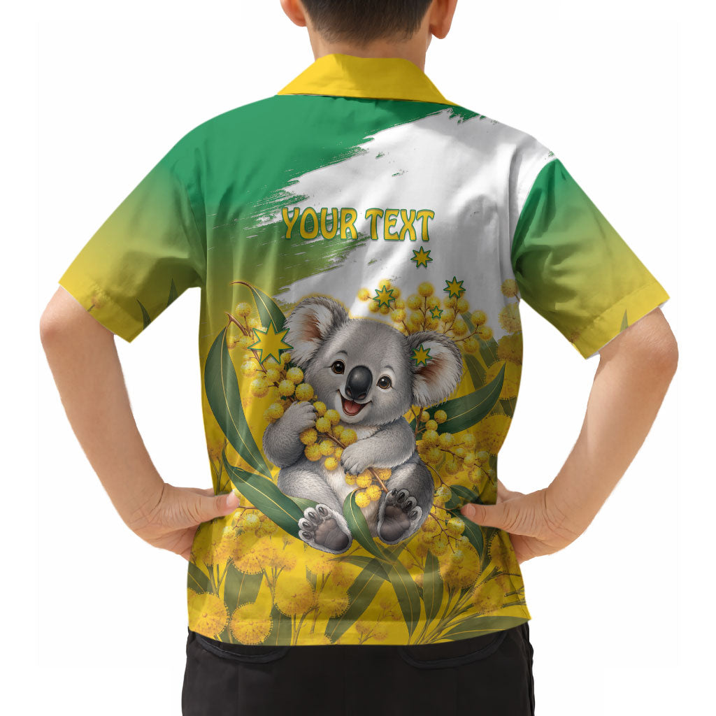 Australia Wattle Day Personalised Hawaiian Shirt Acacia Pycnantha Cute Koala