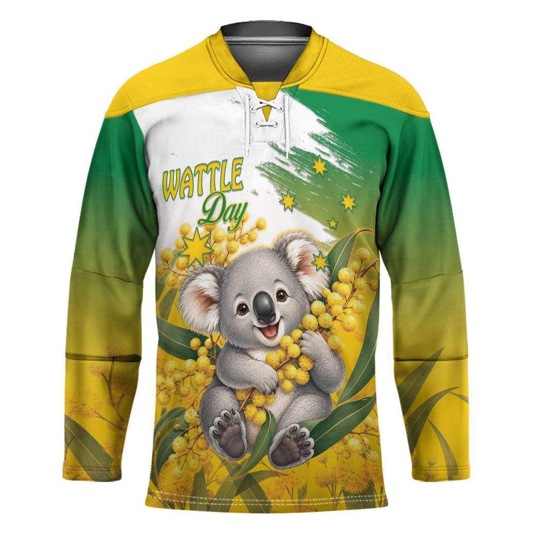 Australia Wattle Day Personalised Hockey Jersey Acacia Pycnantha Cute Koala