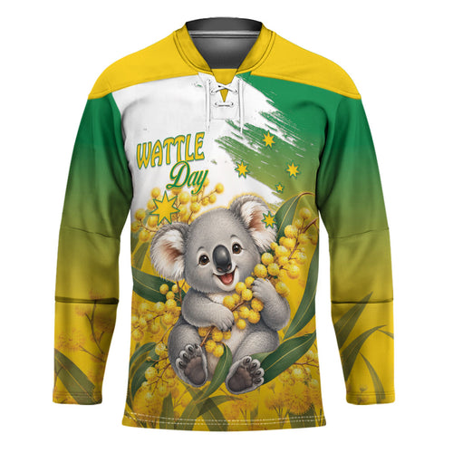 Australia Wattle Day Personalised Hockey Jersey Acacia Pycnantha Cute Koala