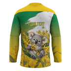Australia Wattle Day Personalised Hockey Jersey Acacia Pycnantha Cute Koala