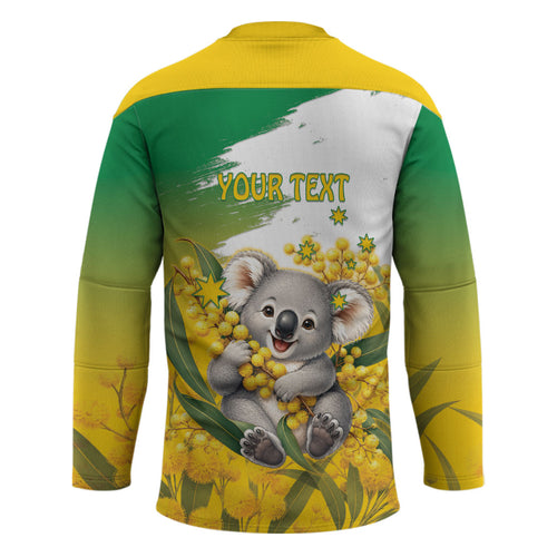 Australia Wattle Day Personalised Hockey Jersey Acacia Pycnantha Cute Koala