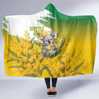 Australia Wattle Day Hooded Blanket Acacia Pycnantha Cute Koala