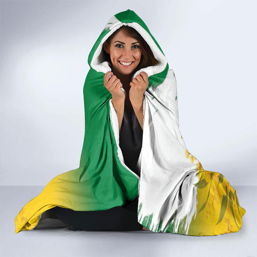 Australia Wattle Day Hooded Blanket Acacia Pycnantha Cute Koala
