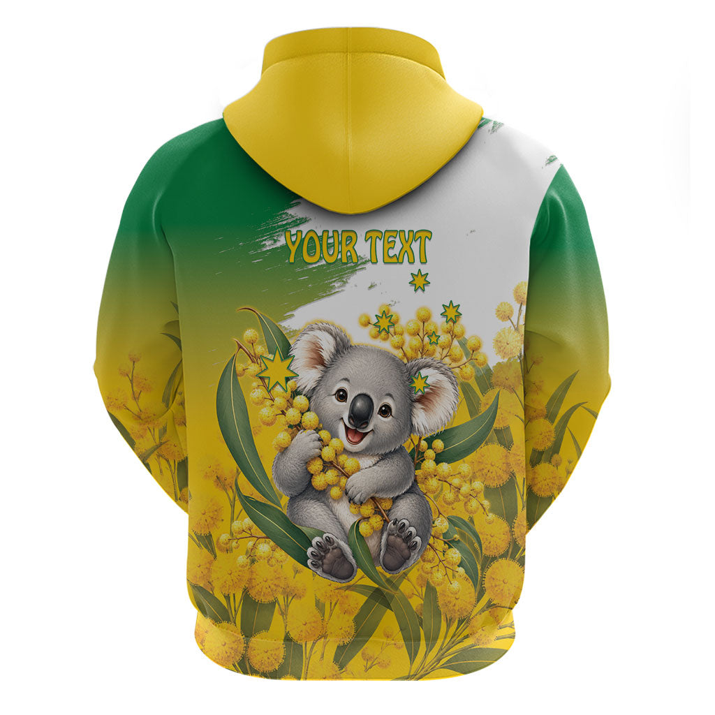 Australia Wattle Day Personalised Hoodie Acacia Pycnantha Cute Koala