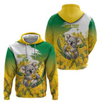 Australia Wattle Day Personalised Hoodie Acacia Pycnantha Cute Koala