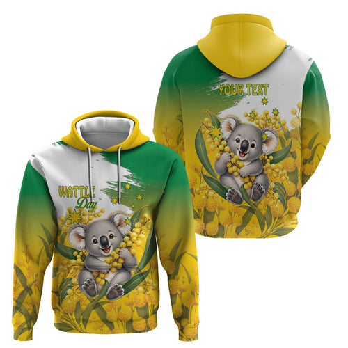 Australia Wattle Day Personalised Hoodie Acacia Pycnantha Cute Koala