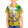 Australia Wattle Day Personalised Kid Hawaiian Shirt Acacia Pycnantha Cute Koala