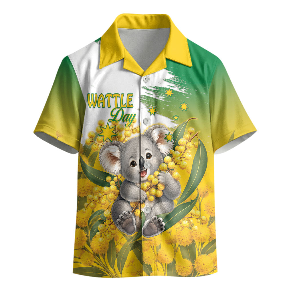 Australia Wattle Day Personalised Kid Hawaiian Shirt Acacia Pycnantha Cute Koala