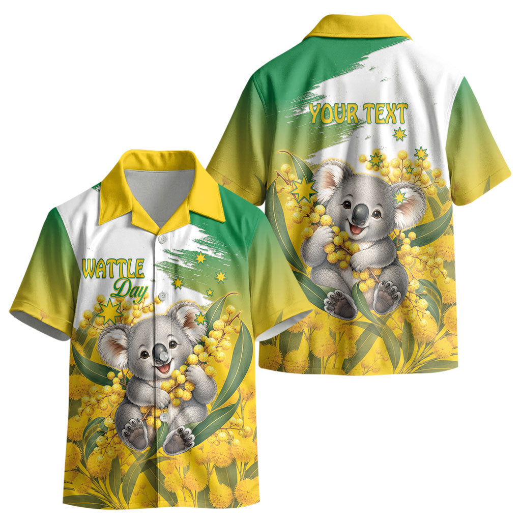 Australia Wattle Day Personalised Kid Hawaiian Shirt Acacia Pycnantha Cute Koala