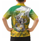 Australia Wattle Day Personalised Kid Hawaiian Shirt Acacia Pycnantha Cute Koala