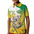 Australia Wattle Day Personalised Kid Polo Shirt Acacia Pycnantha Cute Koala