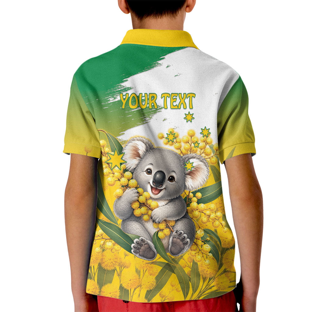Australia Wattle Day Personalised Kid Polo Shirt Acacia Pycnantha Cute Koala