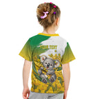 Australia Wattle Day Personalised Kid T Shirt Acacia Pycnantha Cute Koala
