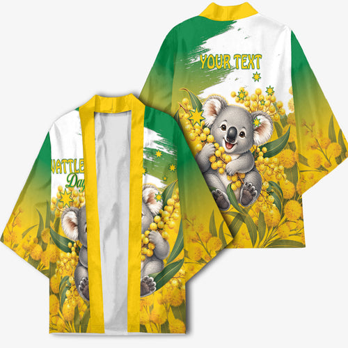 Australia Wattle Day Personalised Kimono Acacia Pycnantha Cute Koala
