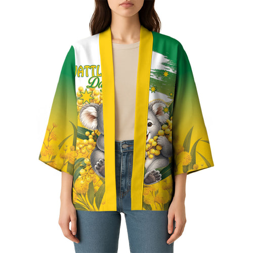 Australia Wattle Day Personalised Kimono Acacia Pycnantha Cute Koala