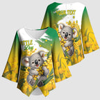 Australia Wattle Day Personalised Kimono Sleeve Blouse Acacia Pycnantha Cute Koala