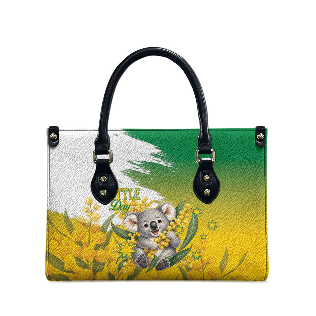 Australia Wattle Day Leather Bag Acacia Pycnantha Cute Koala