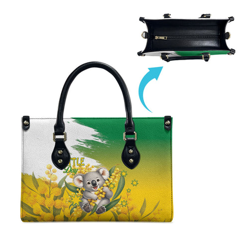 Australia Wattle Day Leather Bag Acacia Pycnantha Cute Koala