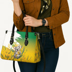 Australia Wattle Day Leather Bag Acacia Pycnantha Cute Koala