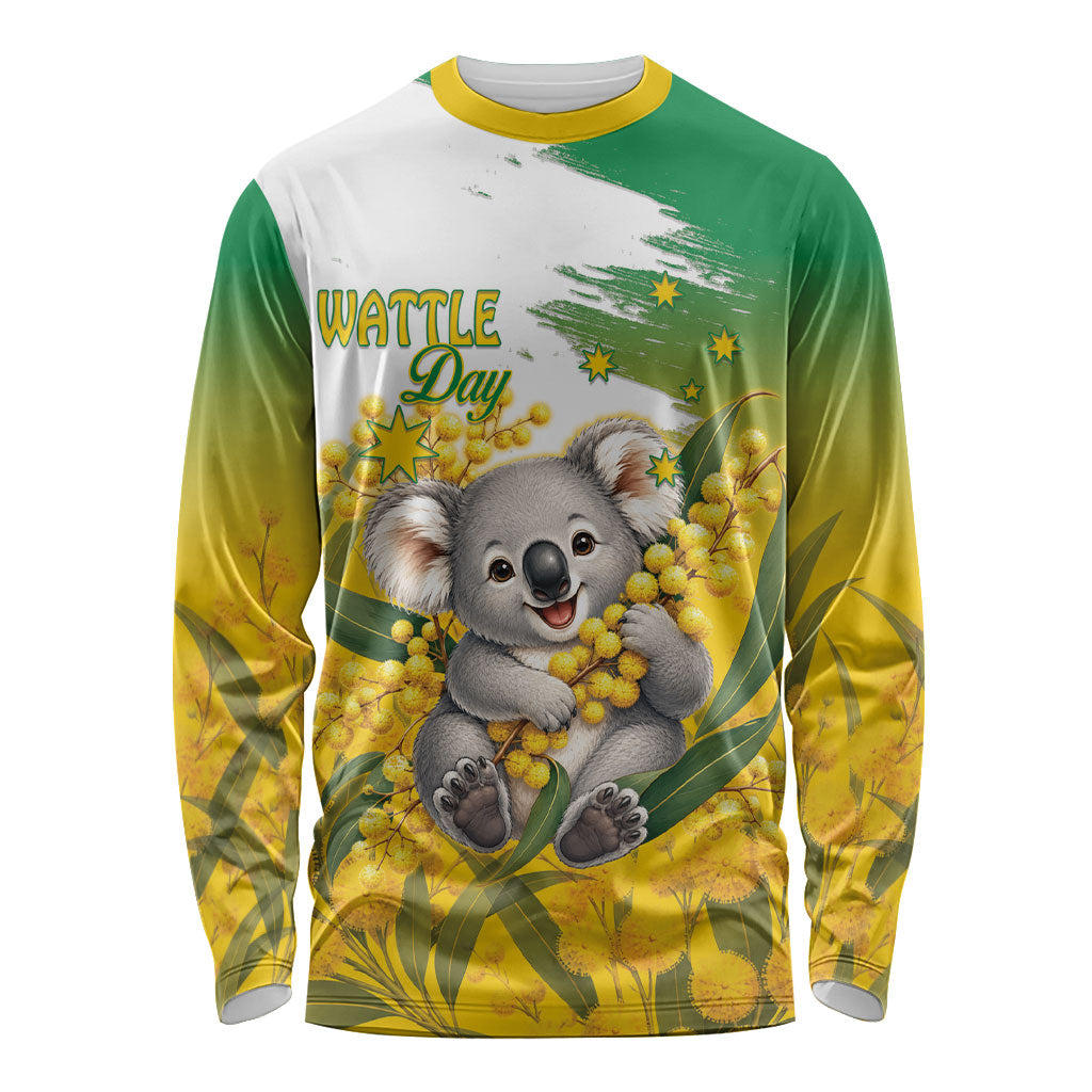 Australia Wattle Day Personalised Long Sleeve Shirt Acacia Pycnantha Cute Koala