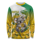 Australia Wattle Day Personalised Long Sleeve Shirt Acacia Pycnantha Cute Koala