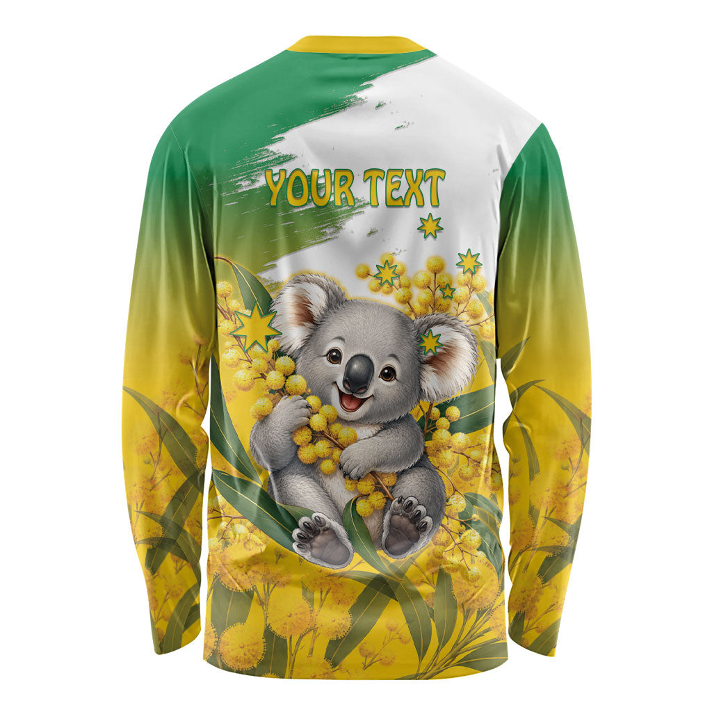 Australia Wattle Day Personalised Long Sleeve Shirt Acacia Pycnantha Cute Koala