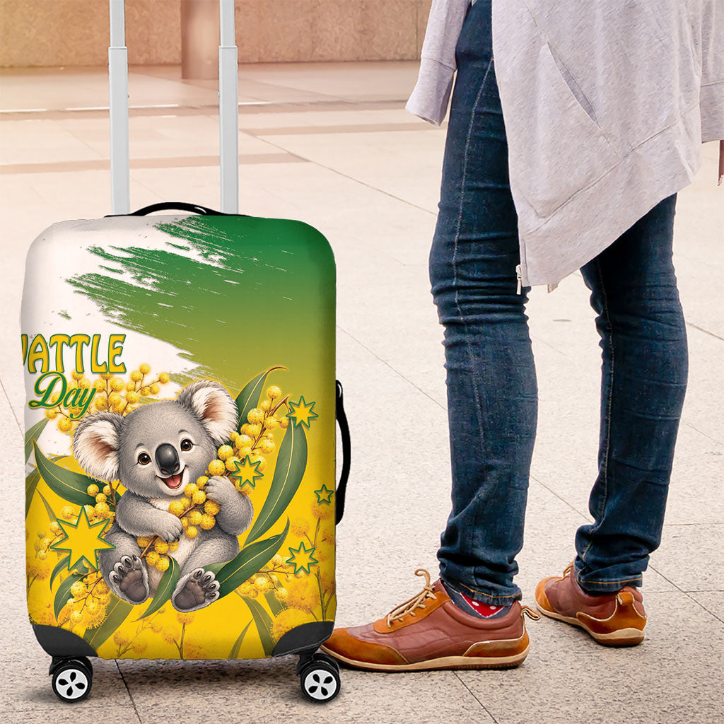 Australia Wattle Day Luggage Cover Acacia Pycnantha Cute Koala