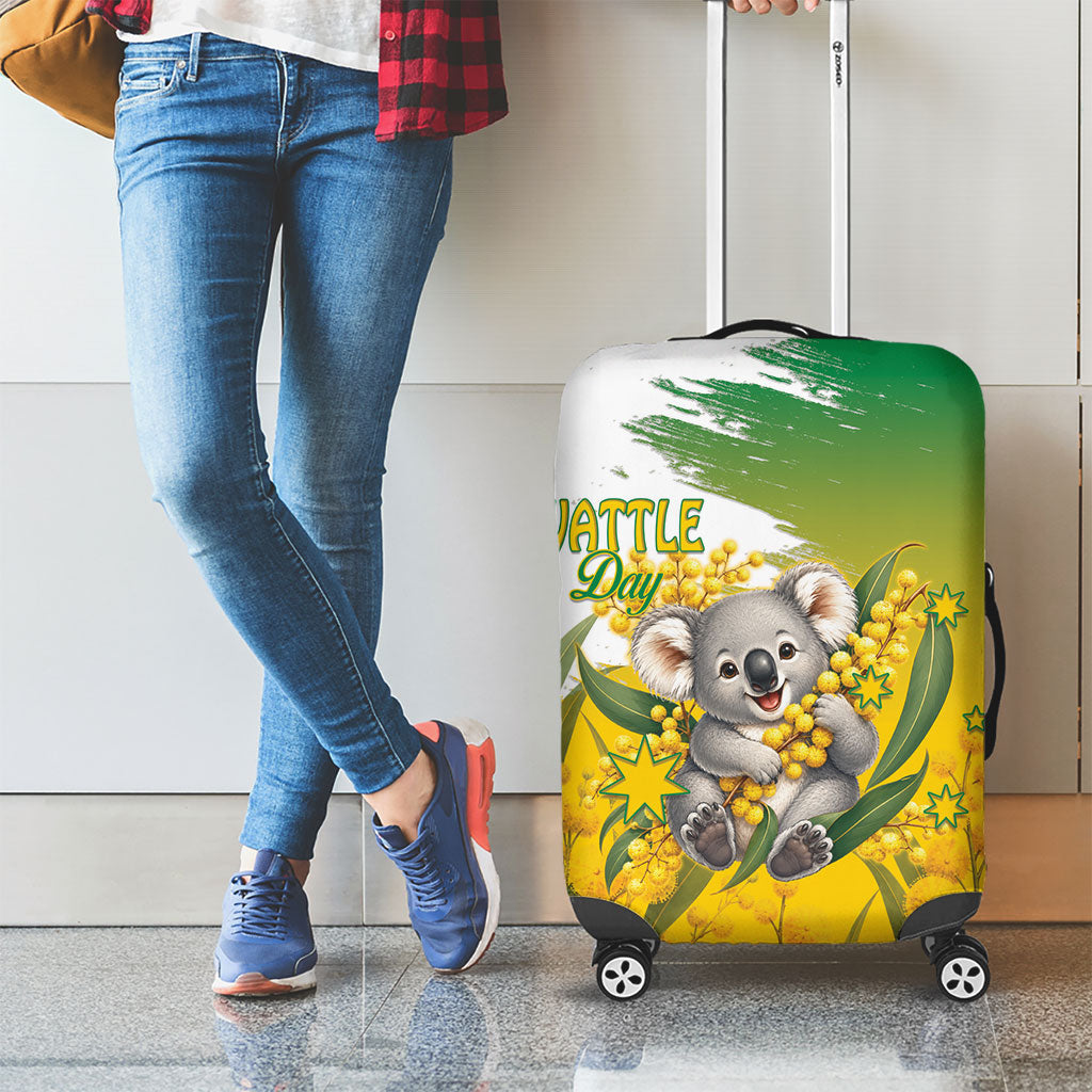 Australia Wattle Day Luggage Cover Acacia Pycnantha Cute Koala