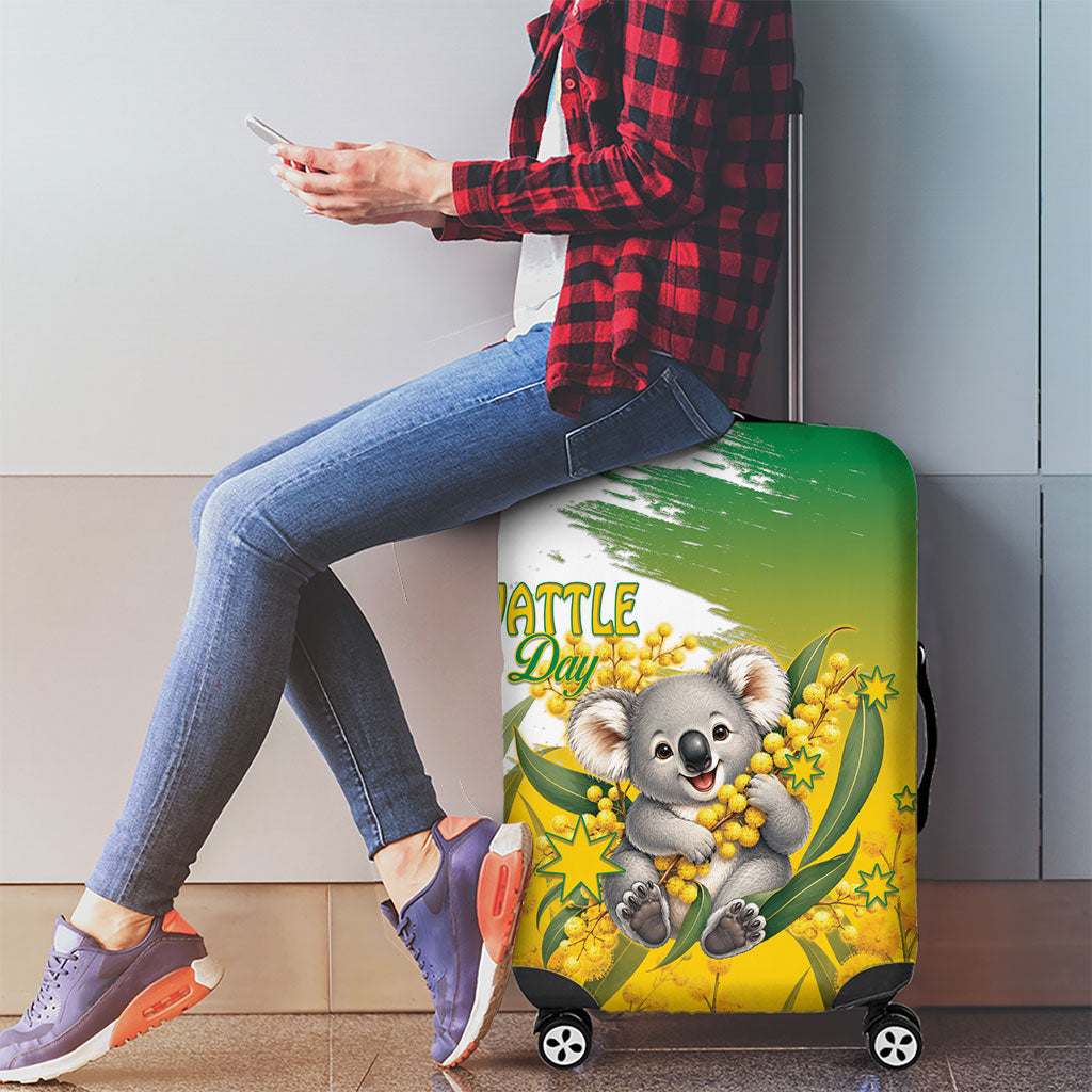 Australia Wattle Day Luggage Cover Acacia Pycnantha Cute Koala