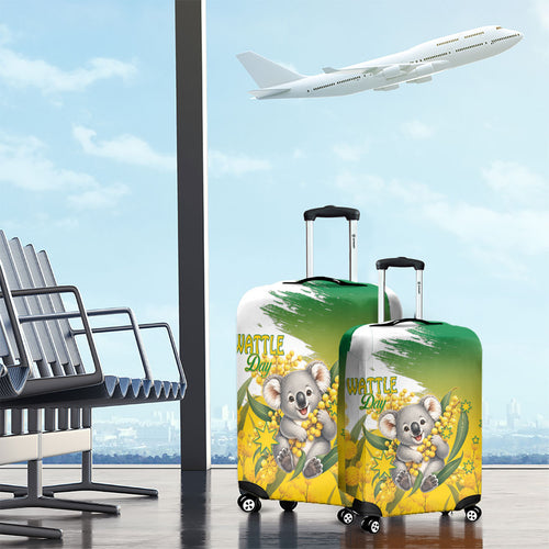 Australia Wattle Day Luggage Cover Acacia Pycnantha Cute Koala
