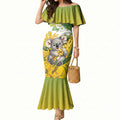 Australia Wattle Day Personalised Mermaid Dress Acacia Pycnantha Cute Koala