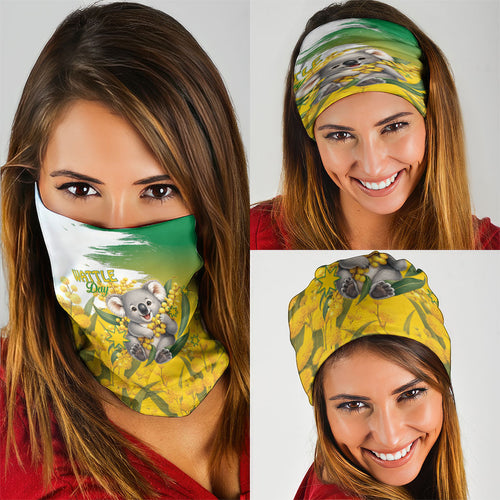 Australia Wattle Day Neck Gaiter Acacia Pycnantha Cute Koala