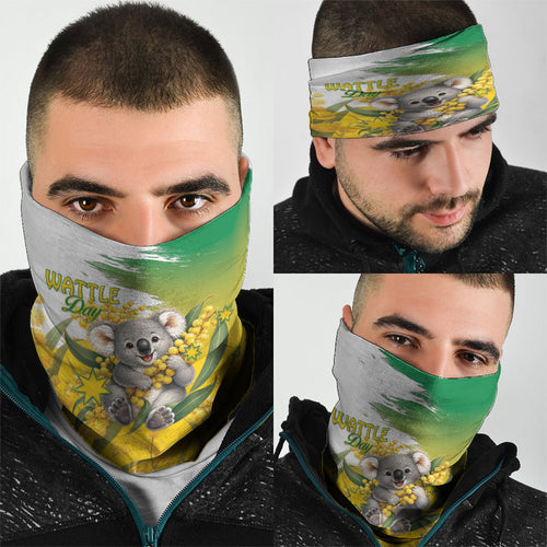 Australia Wattle Day Neck Gaiter Acacia Pycnantha Cute Koala