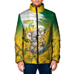 Australia Wattle Day Personalised Padded Jacket Acacia Pycnantha Cute Koala