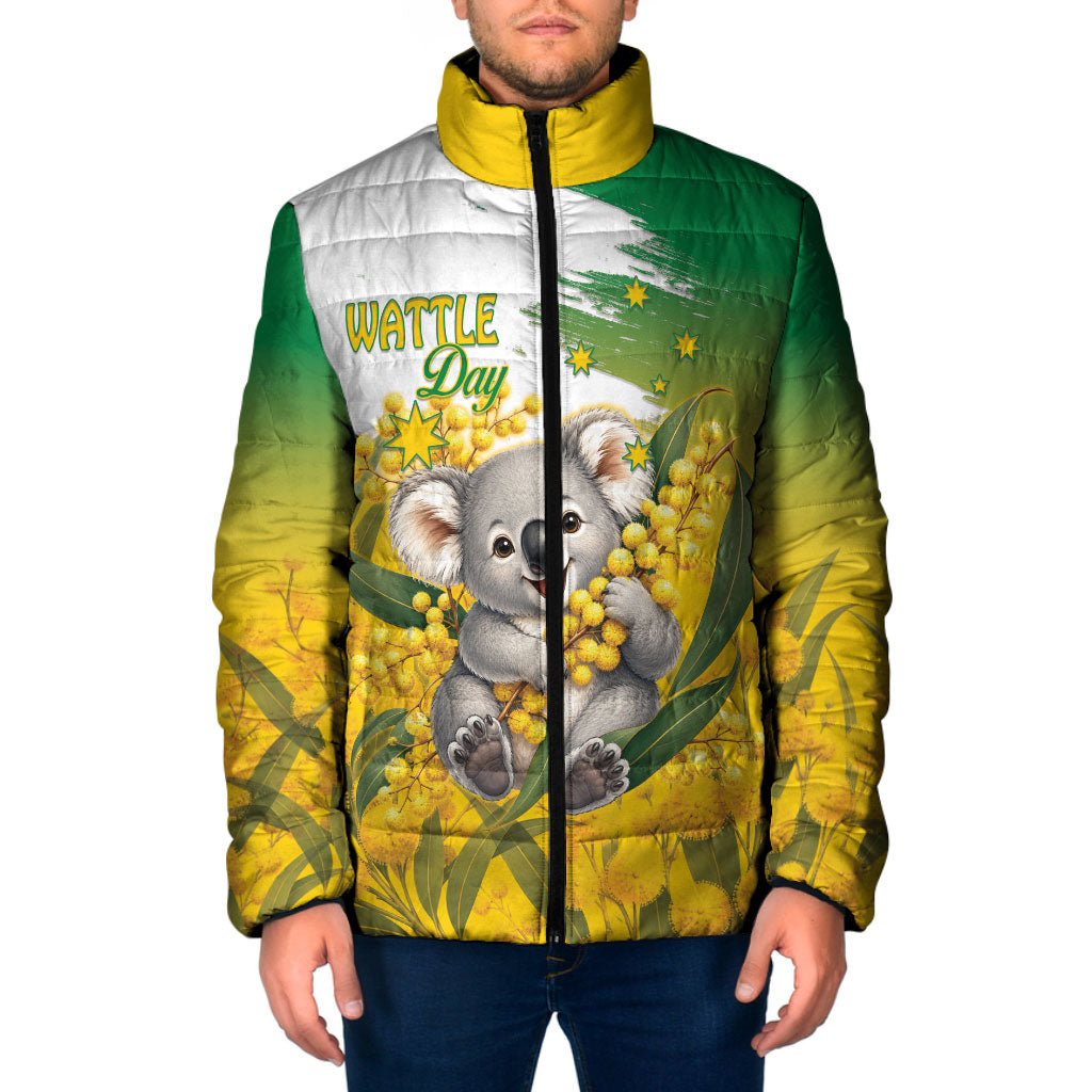 Australia Wattle Day Personalised Padded Jacket Acacia Pycnantha Cute Koala