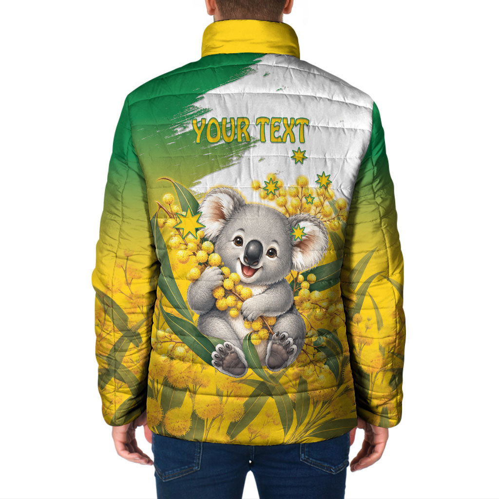 Australia Wattle Day Personalised Padded Jacket Acacia Pycnantha Cute Koala
