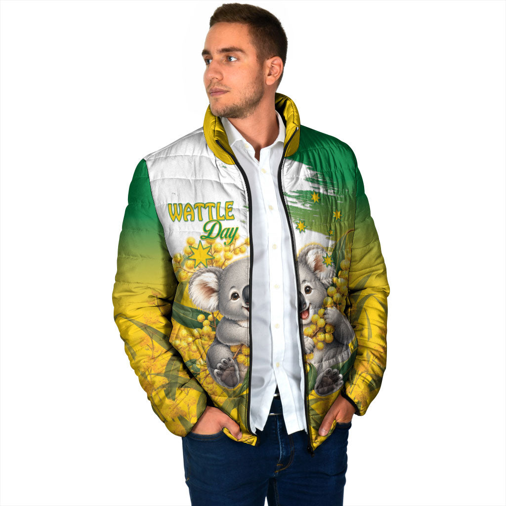 Australia Wattle Day Personalised Padded Jacket Acacia Pycnantha Cute Koala