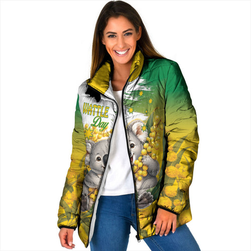 Australia Wattle Day Personalised Padded Jacket Acacia Pycnantha Cute Koala