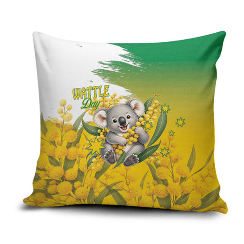 Australia Wattle Day Pillow Cover Acacia Pycnantha Cute Koala