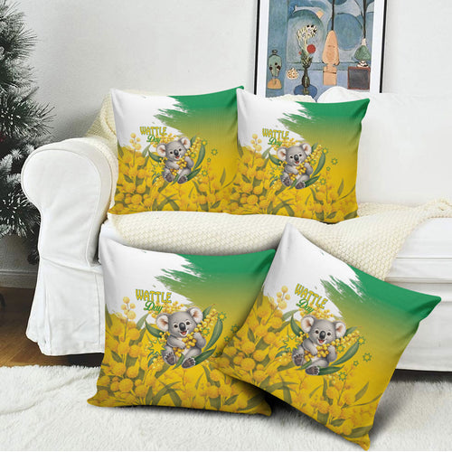 Australia Wattle Day Pillow Cover Acacia Pycnantha Cute Koala