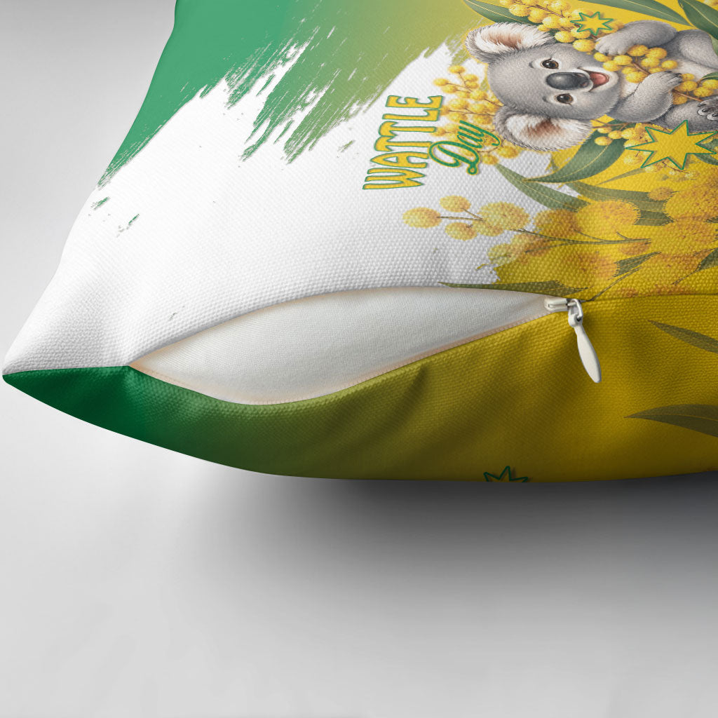 Australia Wattle Day Pillow Cover Acacia Pycnantha Cute Koala
