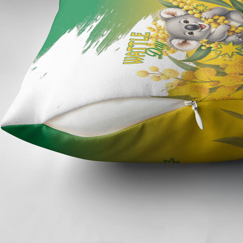 Australia Wattle Day Pillow Cover Acacia Pycnantha Cute Koala