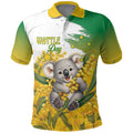 Australia Wattle Day Personalised Polo Shirt Acacia Pycnantha Cute Koala