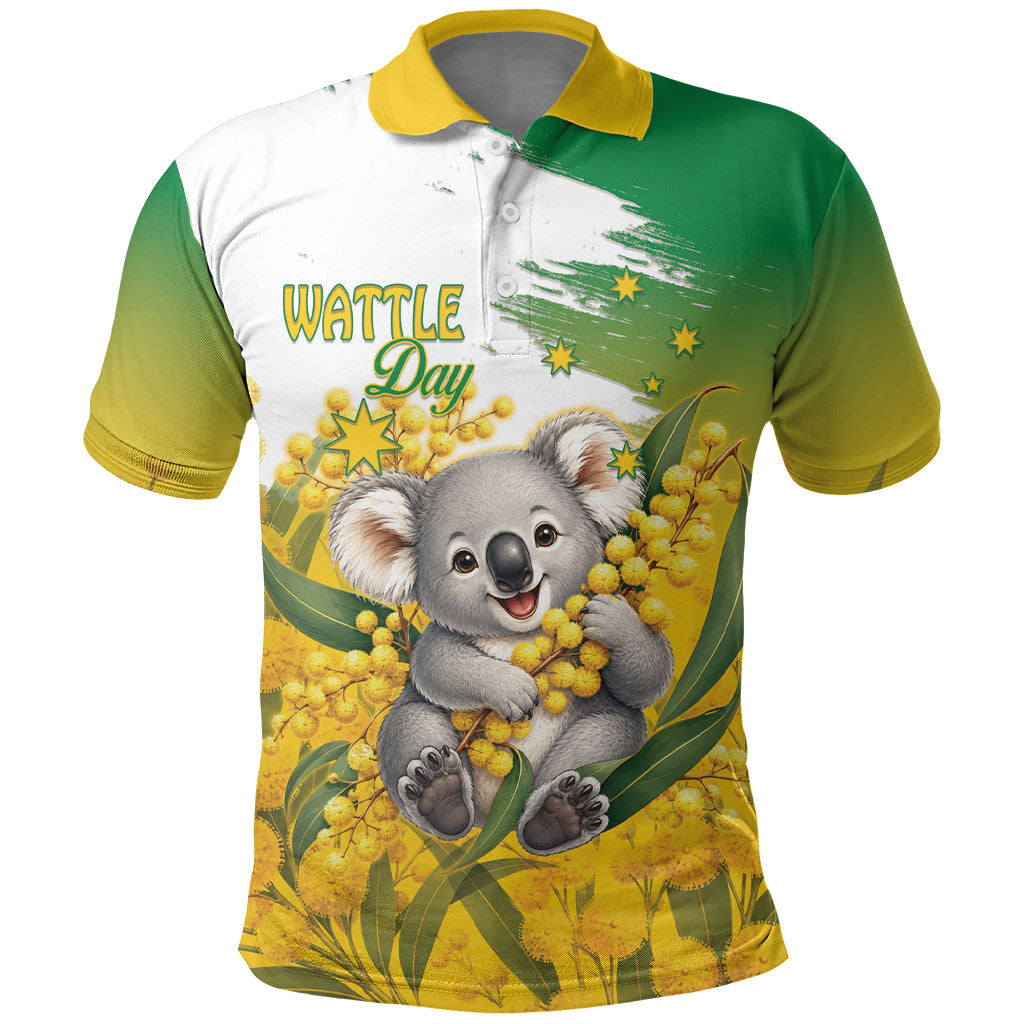 Australia Wattle Day Personalised Polo Shirt Acacia Pycnantha Cute Koala