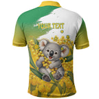 Australia Wattle Day Personalised Polo Shirt Acacia Pycnantha Cute Koala